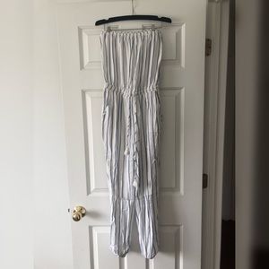 White with blue stripes Jumpsuit